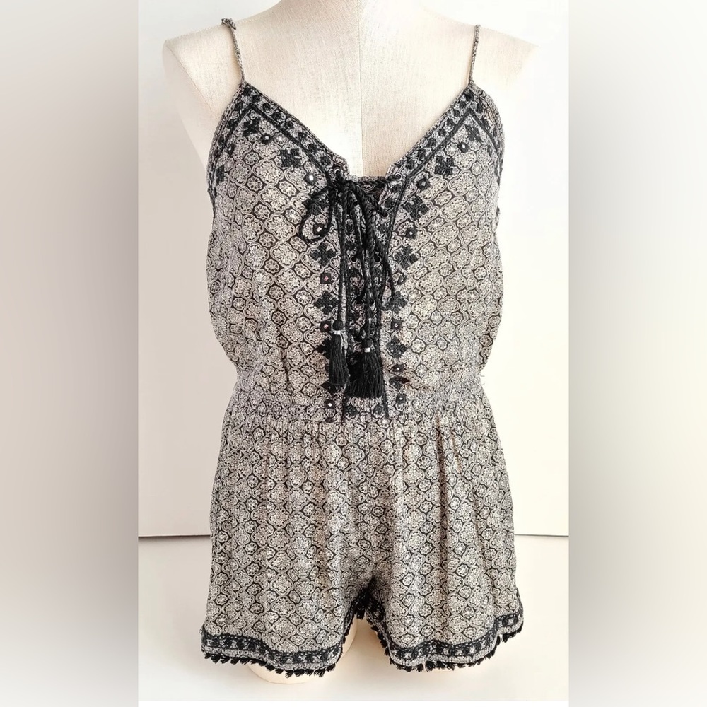 American Eagle Boho Romper with Tassels—Size S
